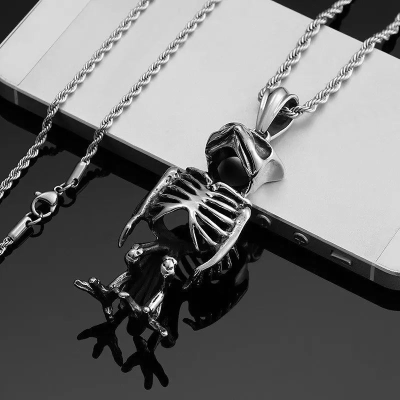 Eagle Skeleton Stainless Steel Pendant