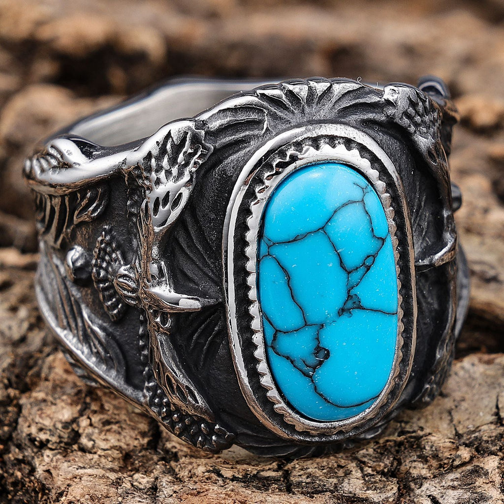 Eagle Turquoise Stainless Steel Ring