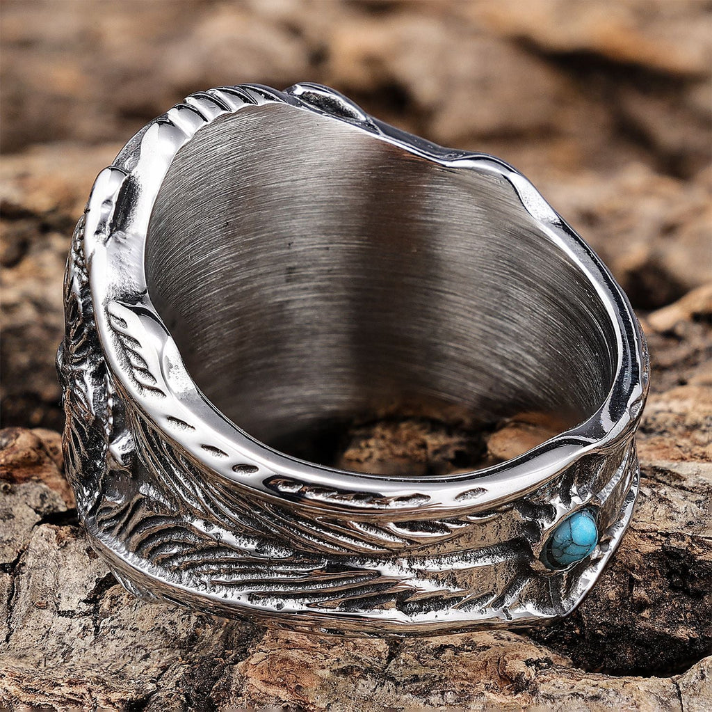 Eagle Turquoise Stainless Steel Ring