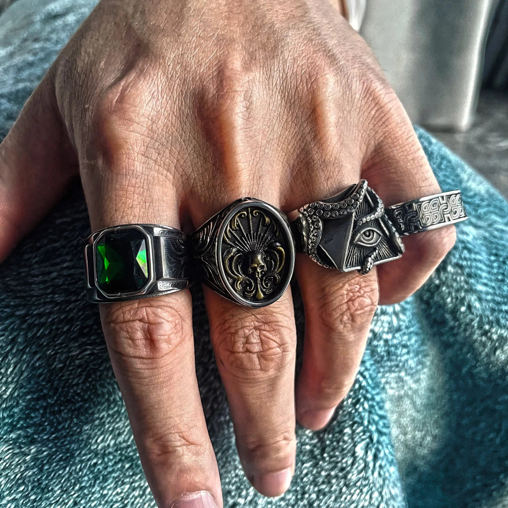 Eye of Providence With Octopus Stainless Steel Ring