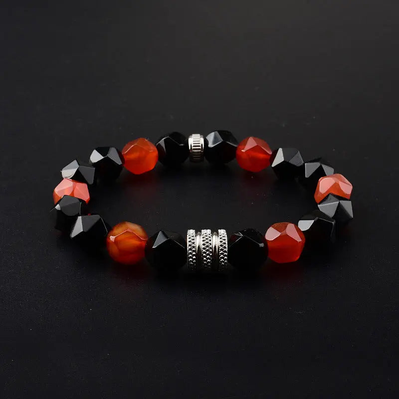 Faceted Mixed Agate Bracelet Men's Fashion Bracelet Jewelry