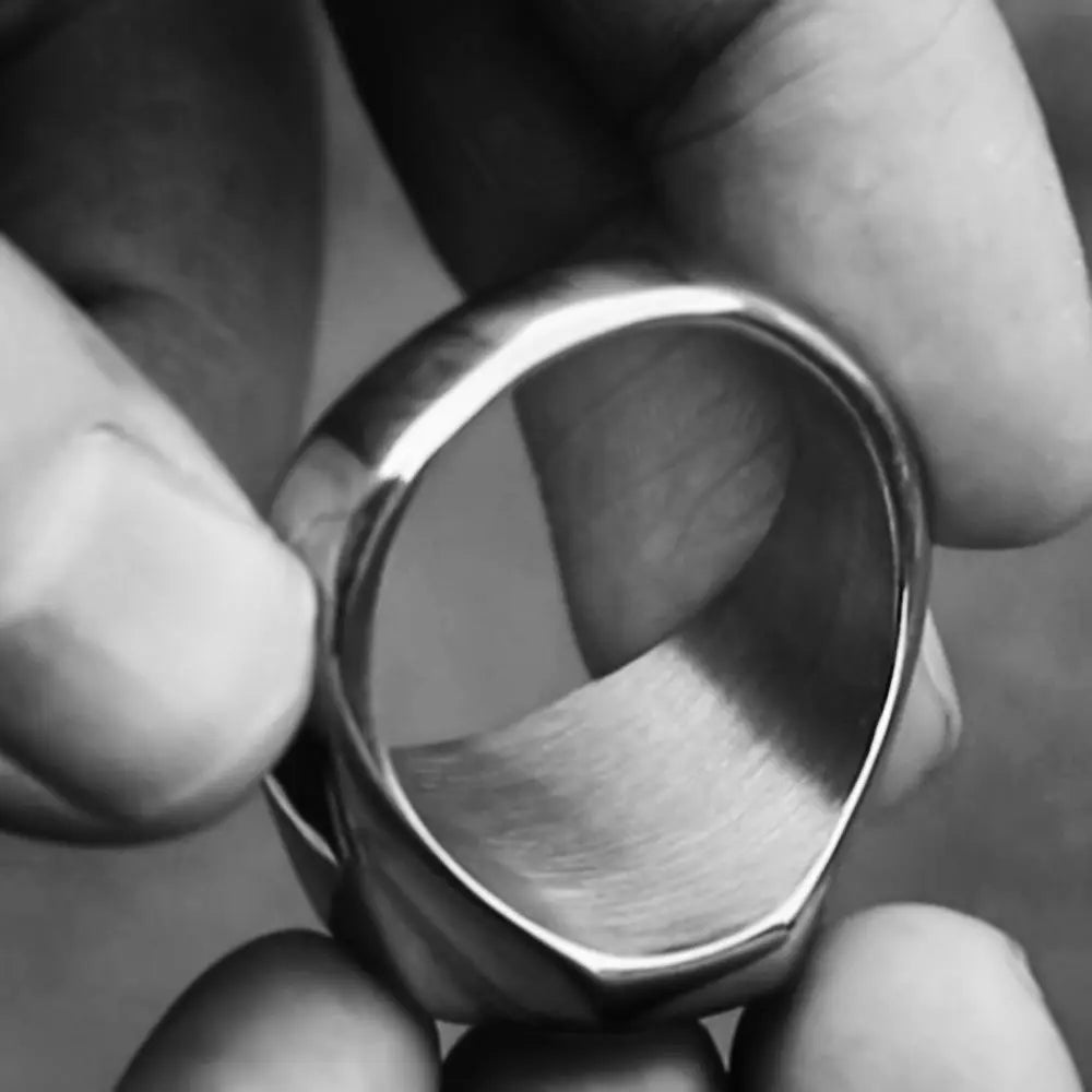 Fierce Lion Signet Stainless Steel Ring