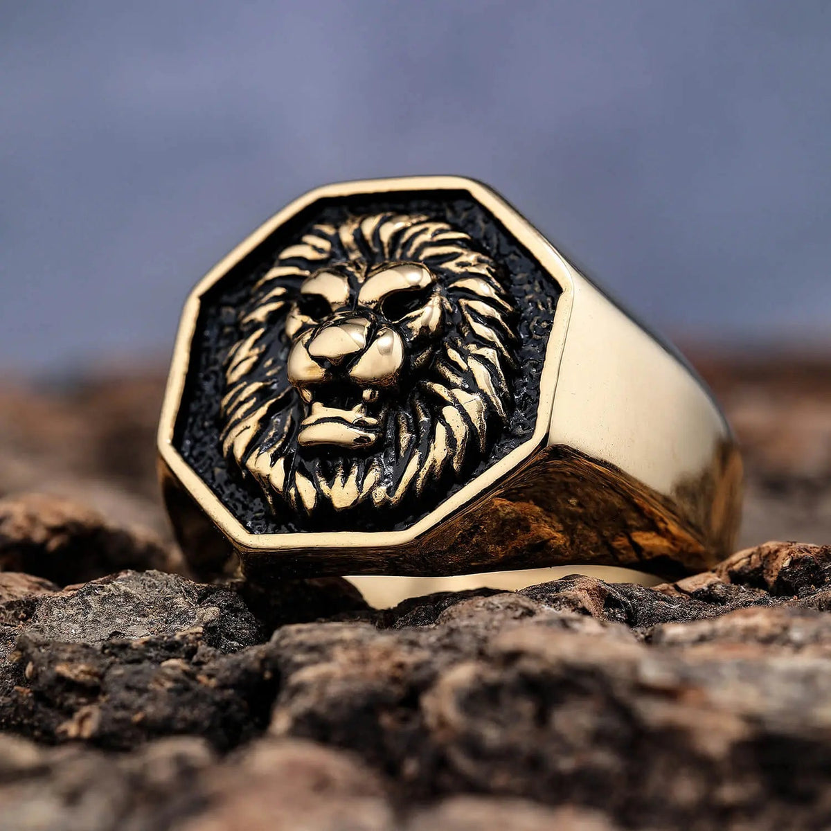 Fierce Lion Signet Stainless Steel Ring