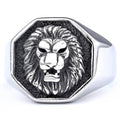 Fierce Lion Signet Stainless Steel Ring