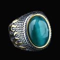 Flame Pattern Stainless Steel Gemstone Ring