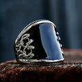 Flower Texture With Enamel Stainless Steel Ring