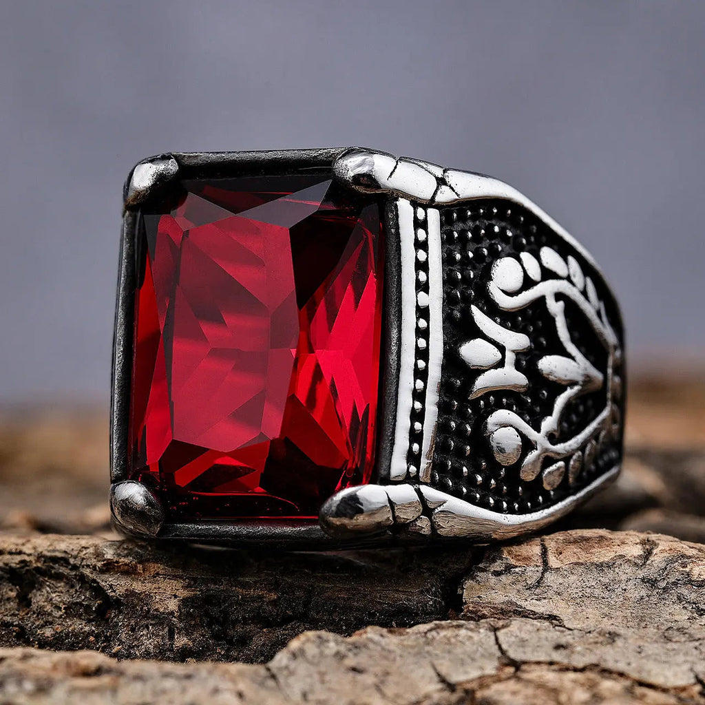 Gemstone Inlaid Eternal Flower Ring