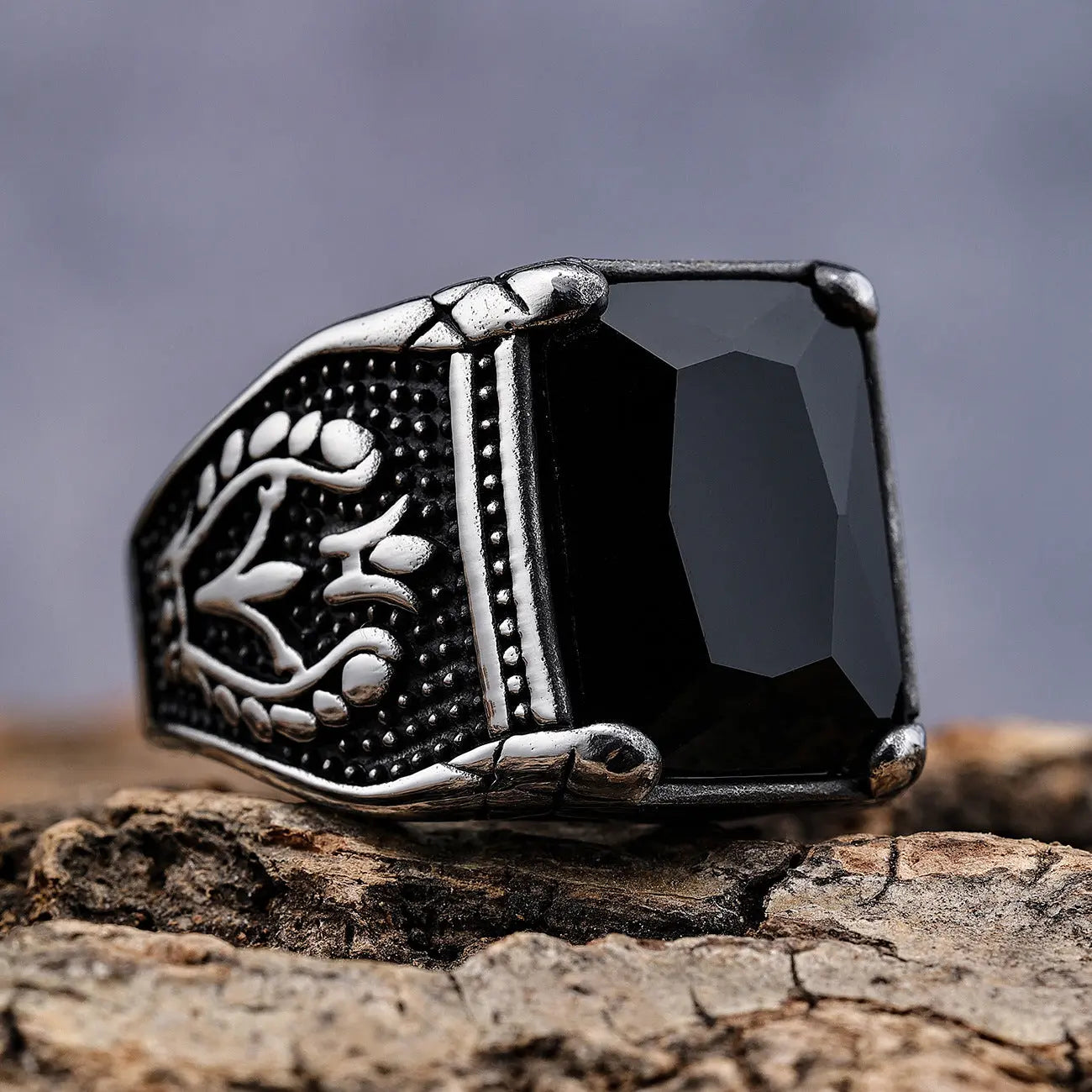 Gemstone Inlaid Eternal Flower Ring