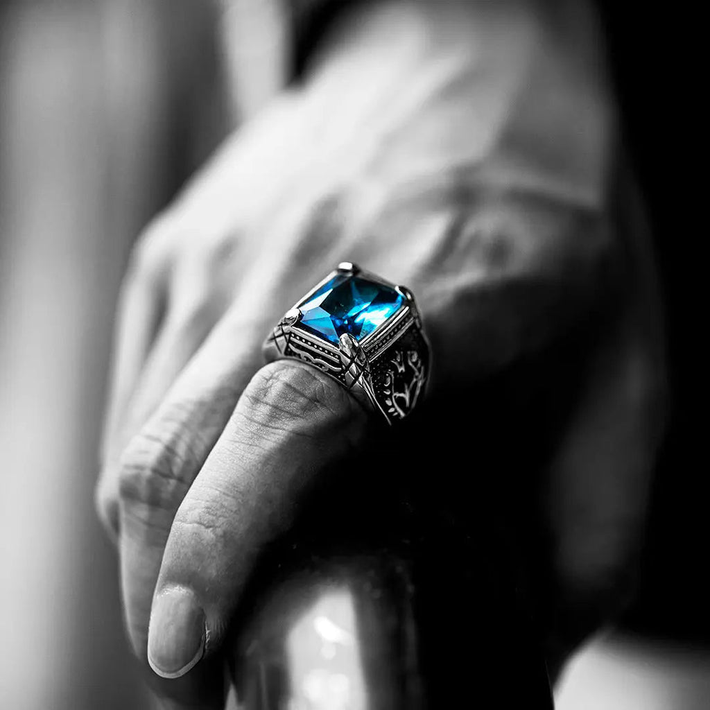 Gemstone Inlaid Eternal Flower Ring