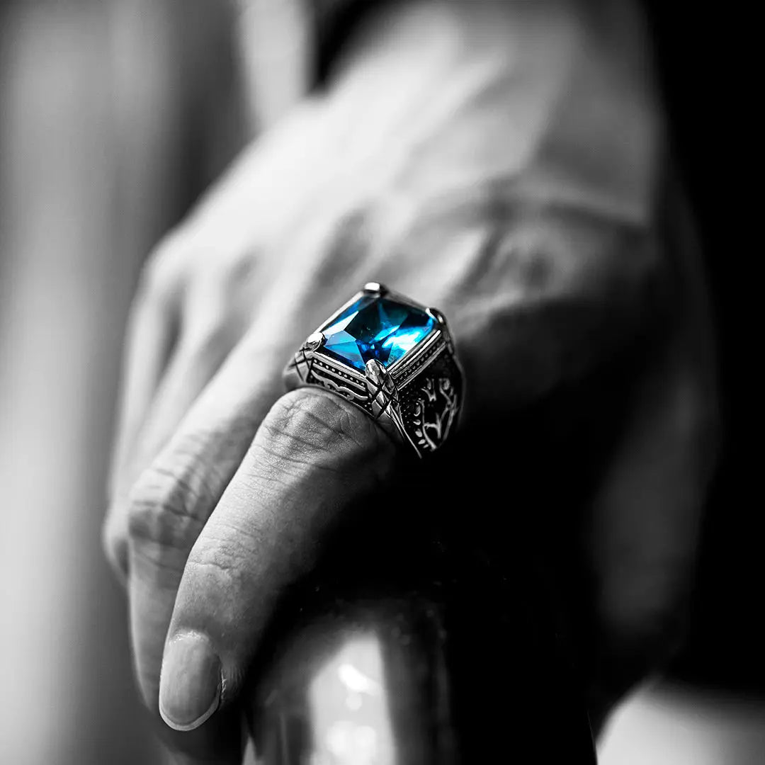 Gemstone Inlaid Eternal Flower Ring