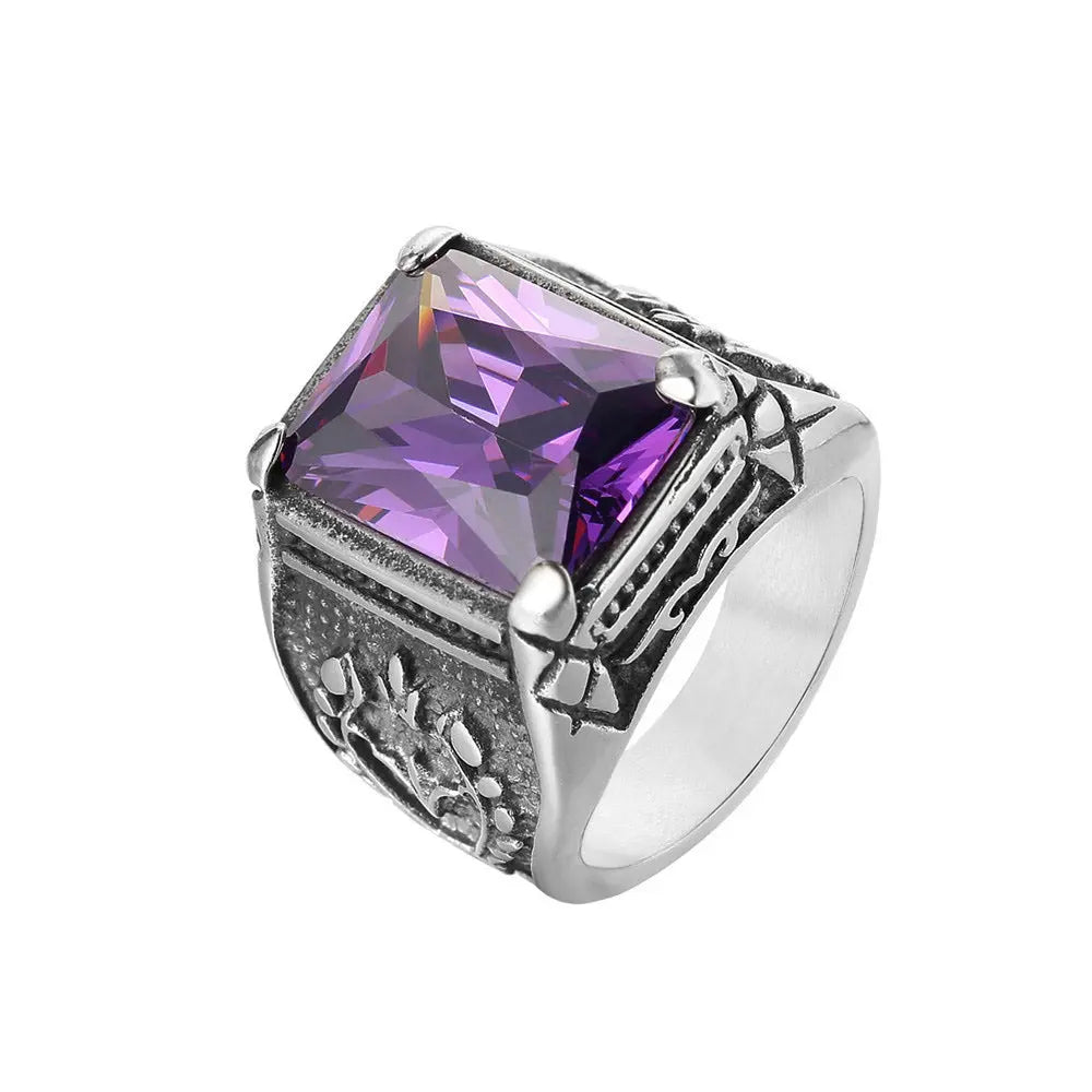 Gemstone Inlaid Eternal Flower Ring