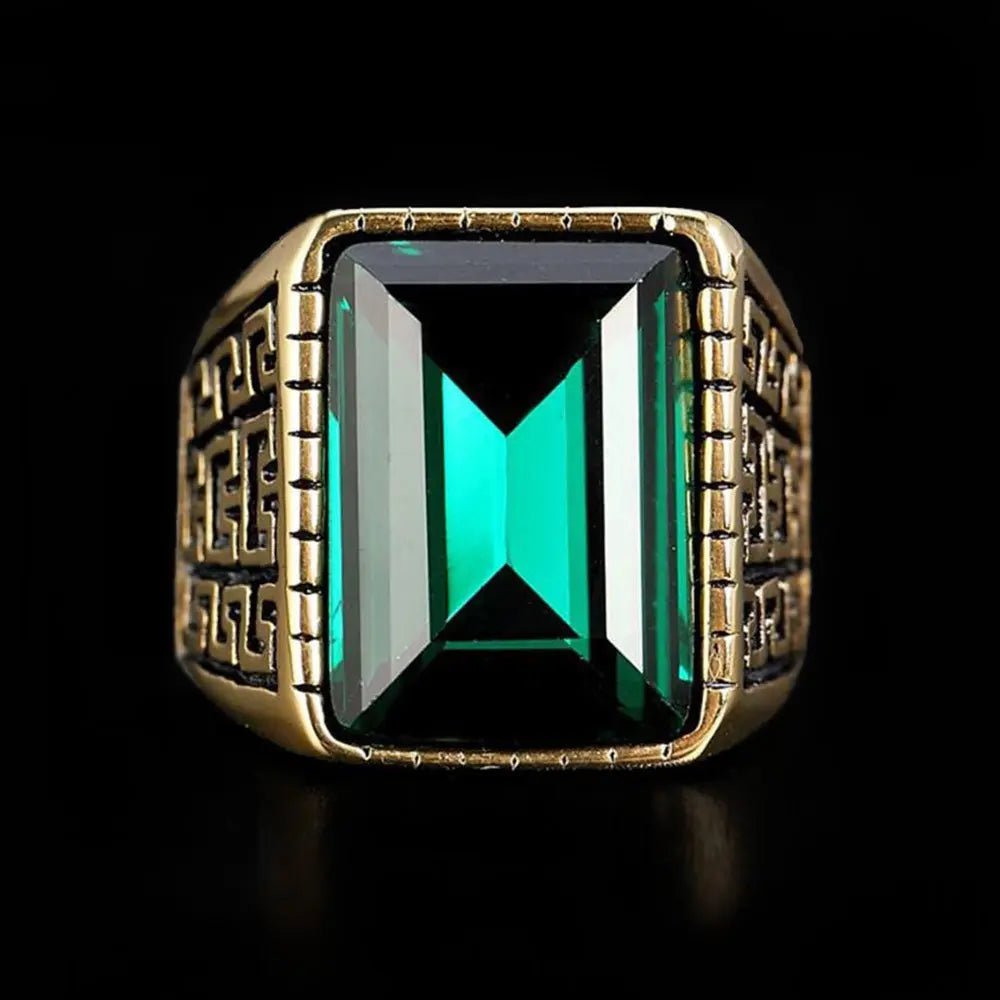 Gemstone Inlaid The Great Wall Ring