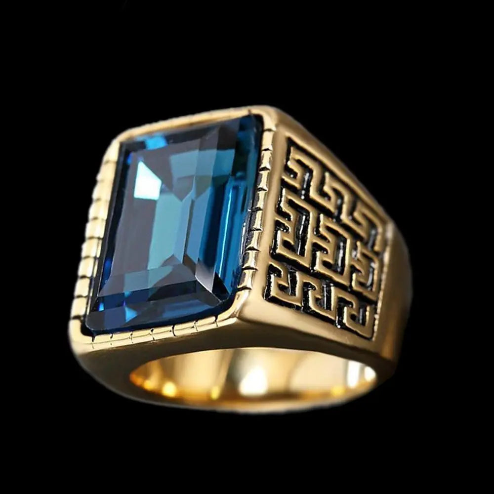Gemstone Inlaid The Great Wall Ring