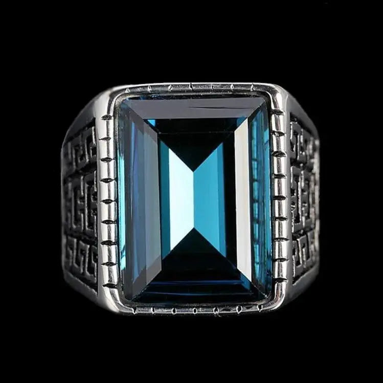 Gemstone Inlaid The Great Wall Ring