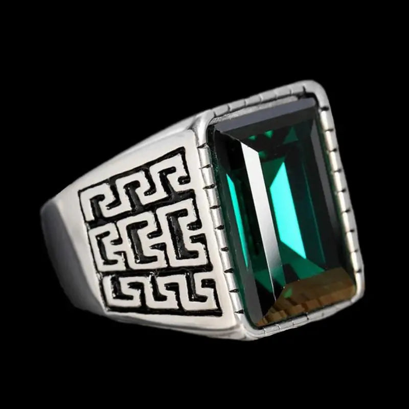 Gemstone Inlaid The Great Wall Ring