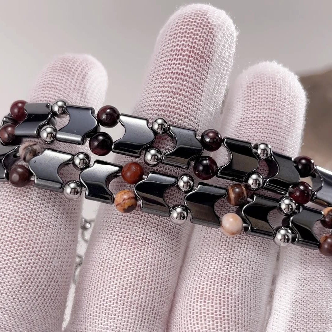 Gemstone Beaded Slim Strap Bracelet