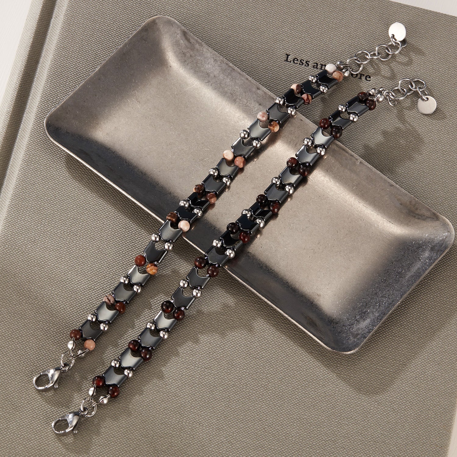 Gemstone Beaded Slim Strap Bracelet