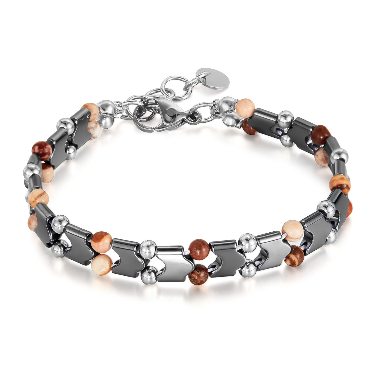 Gemstone Beaded Slim Strap Bracelet