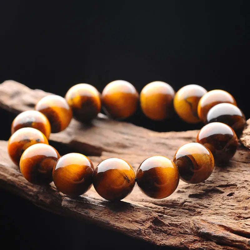 Genuine Natural Tiger-Eye Bead Stretchable Bracelet