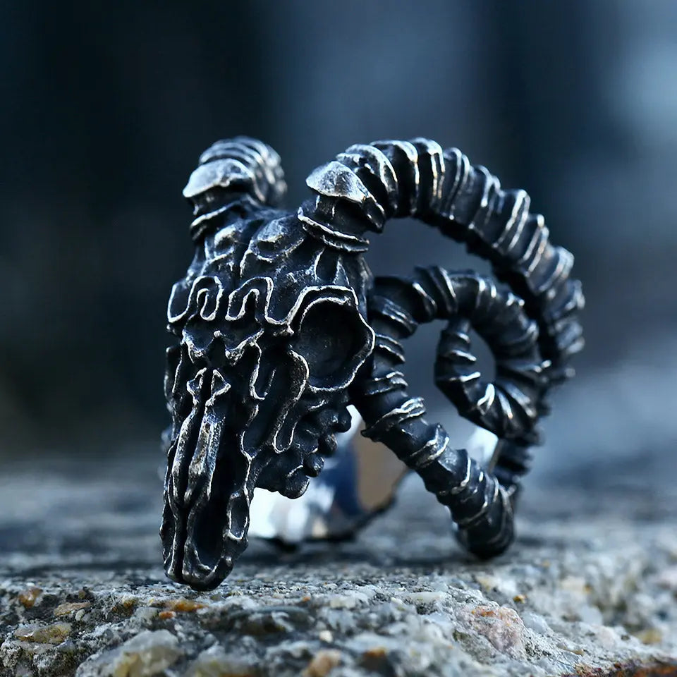 Goat Skull Stainless Steel Rings