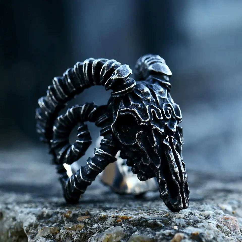 Goat Skull Stainless Steel Rings