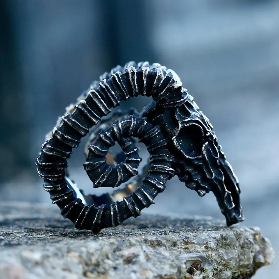 Goat Skull Stainless Steel Rings