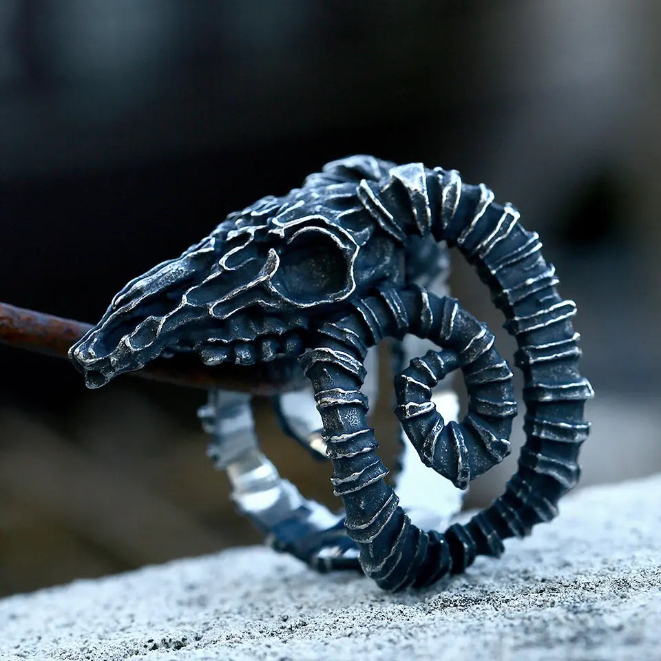 Goat Skull Stainless Steel Rings