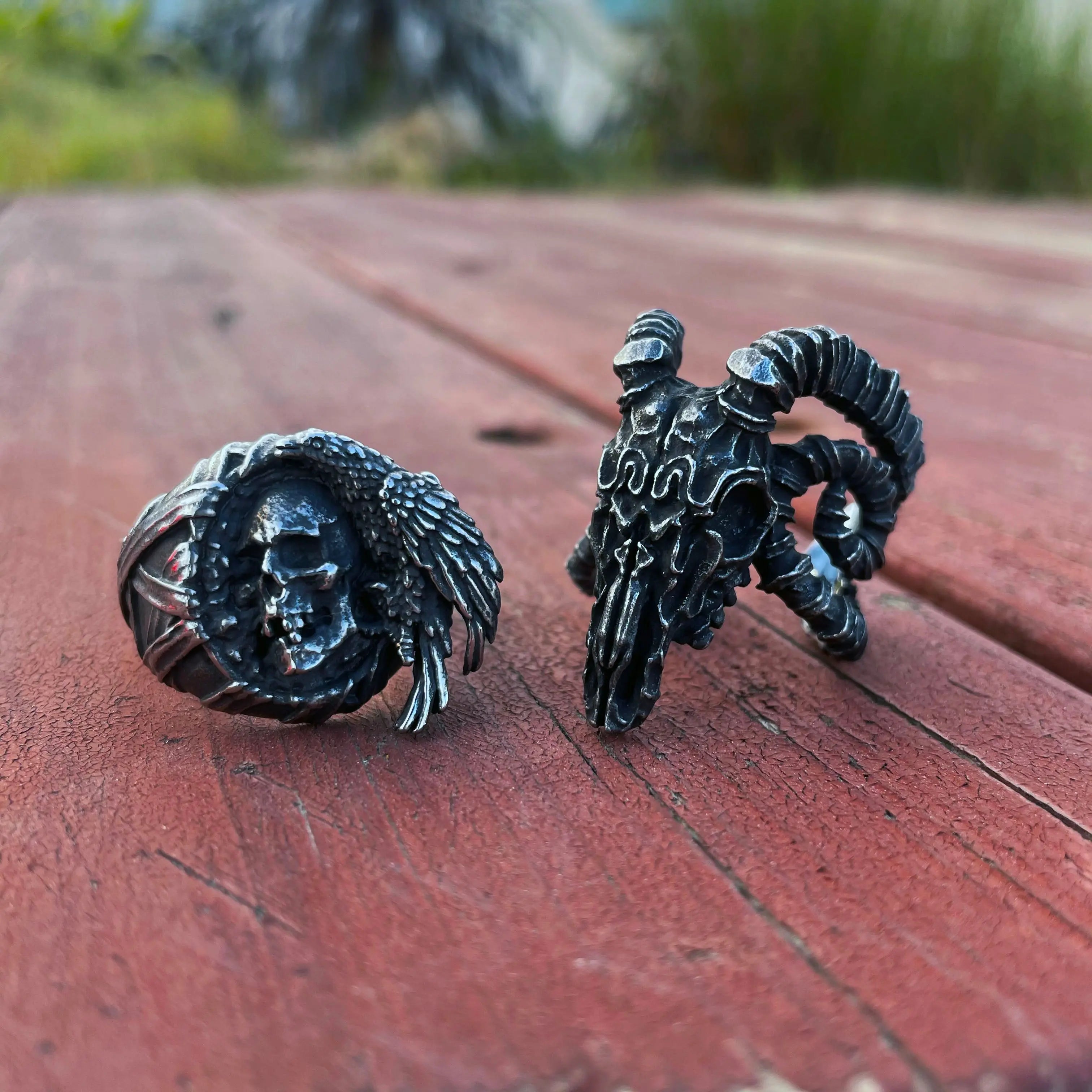 Goat Skull Stainless Steel Rings