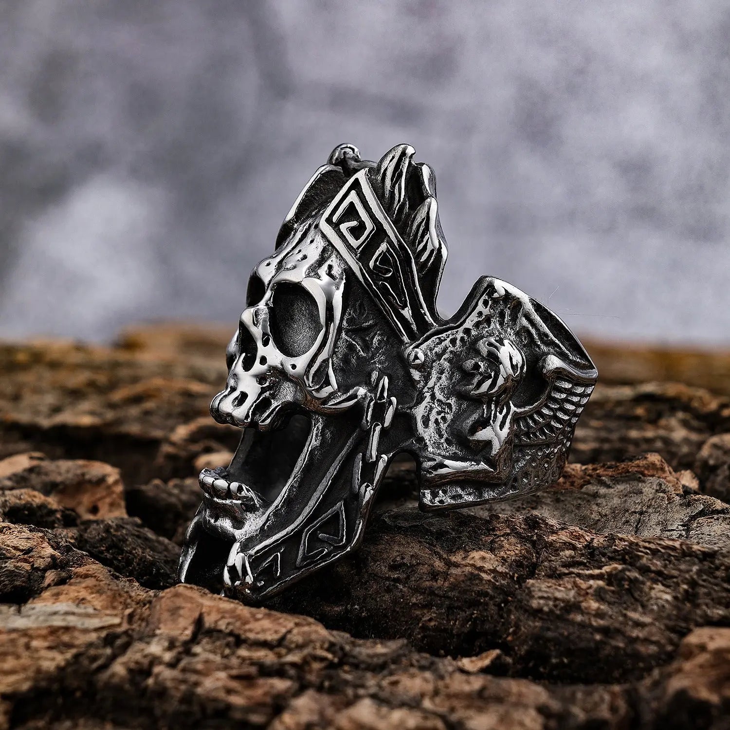 Gods of War Ares Stainless Steel Skull Ring
