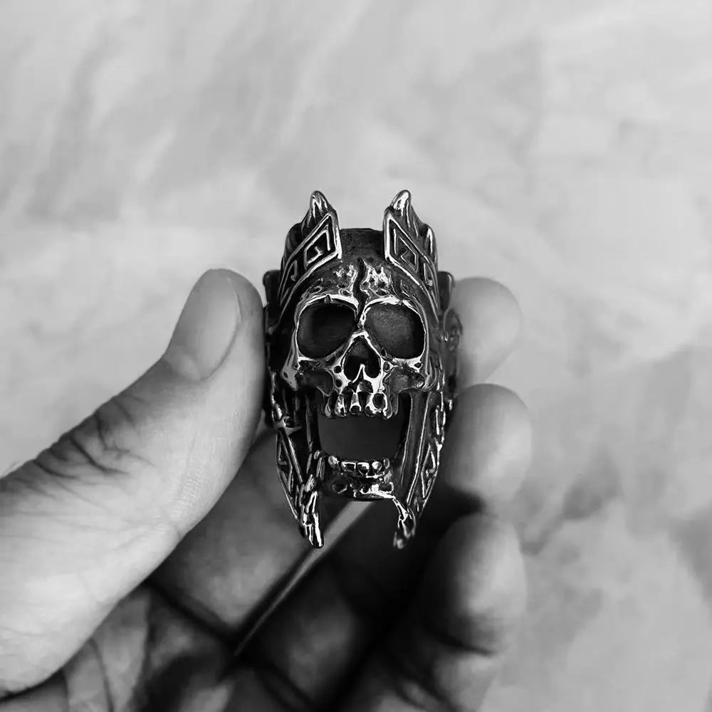 Gods of War Ares Stainless Steel Skull Ring