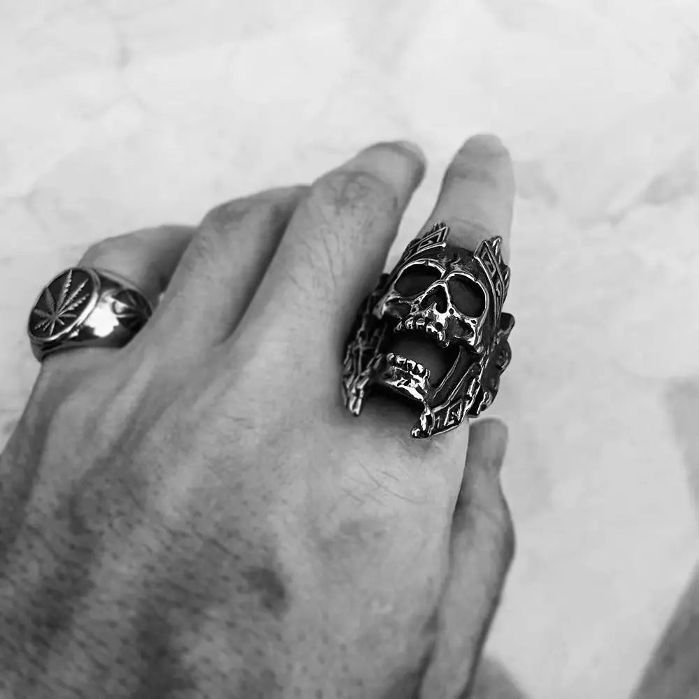Gods of War Ares Stainless Steel Skull Ring