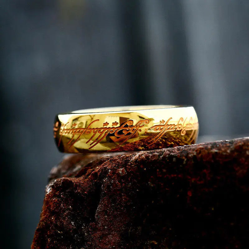 Golden Elvish Engraved Ring