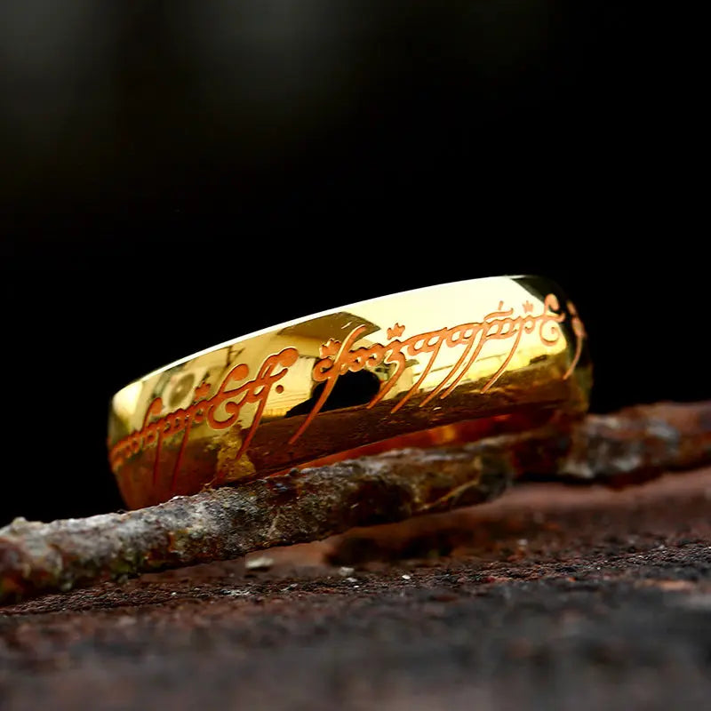 Golden Elvish Engraved Ring