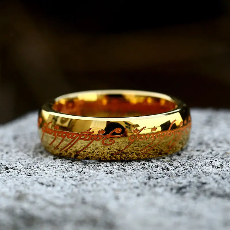 Golden Elvish Engraved Ring