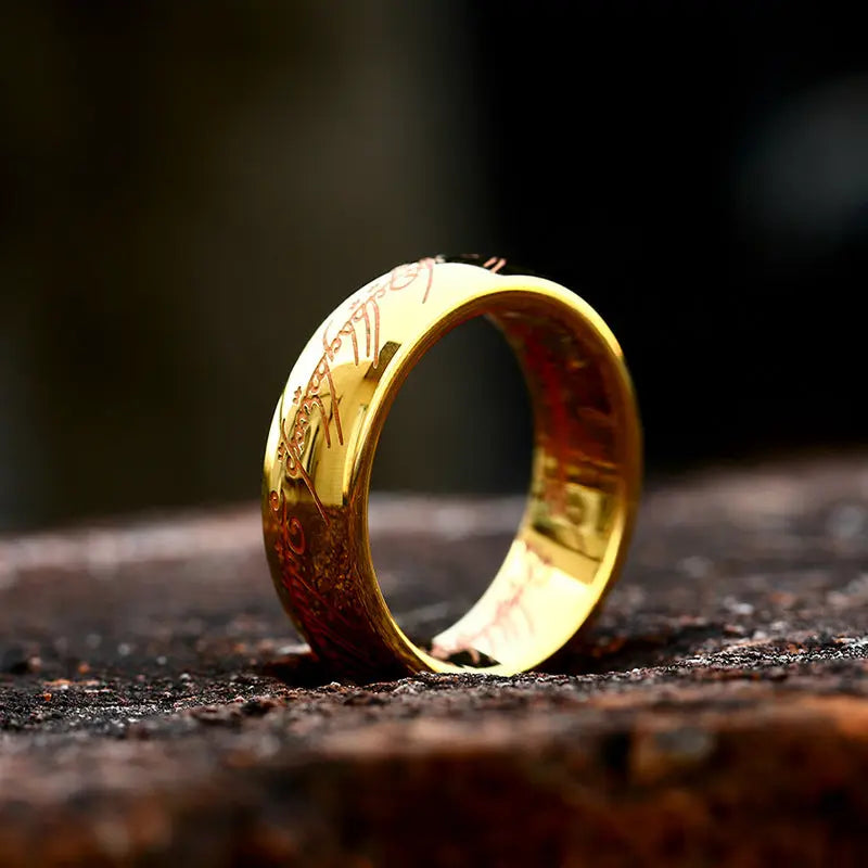 Golden Elvish Engraved Ring