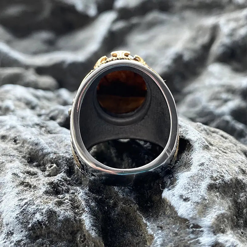 Gothic Style Gemstone Stainless Steel Ring