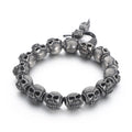 Gothic Style Stainless Steel Skull Linked Bracelet