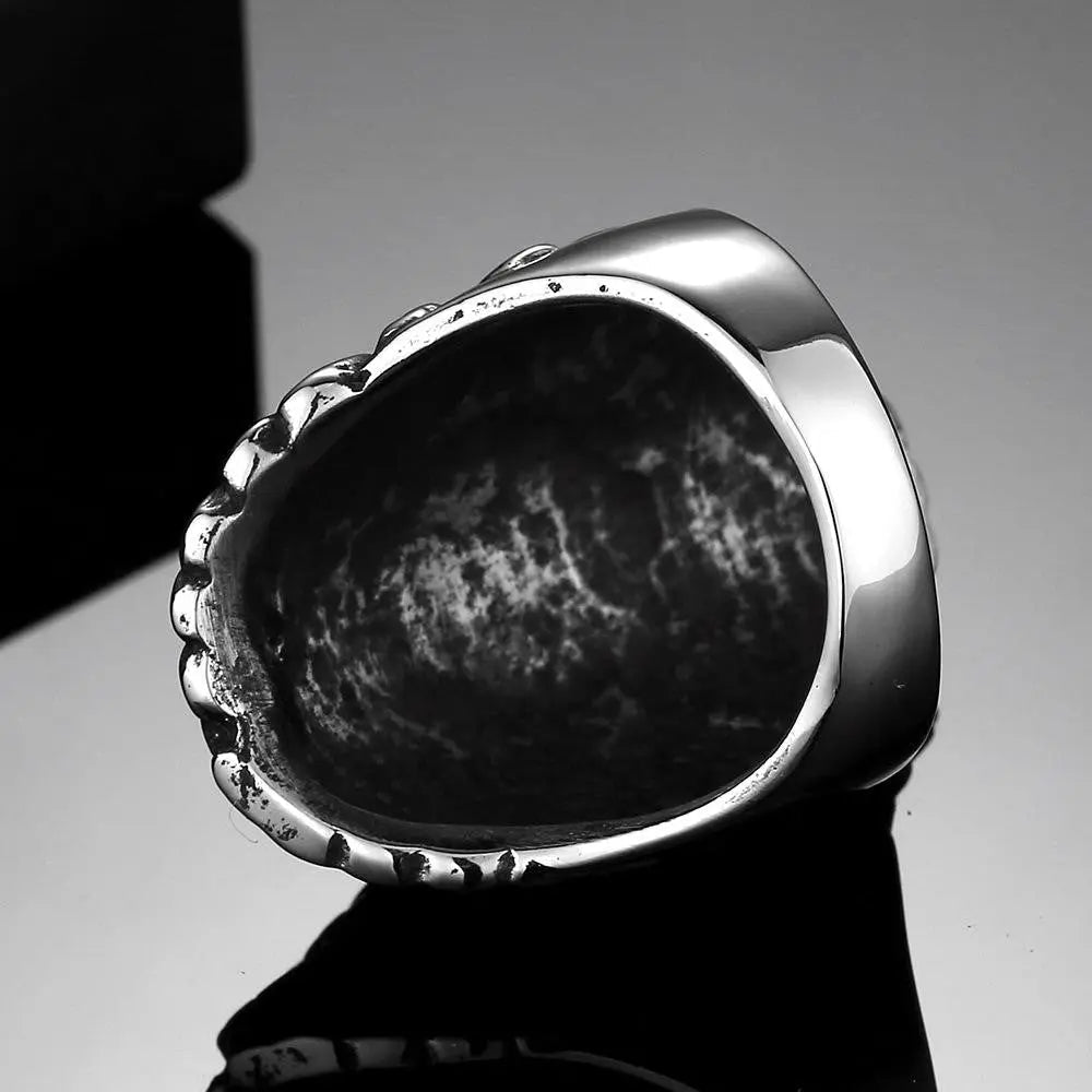 Great Eagle Stainless Steel Turquoise Ring