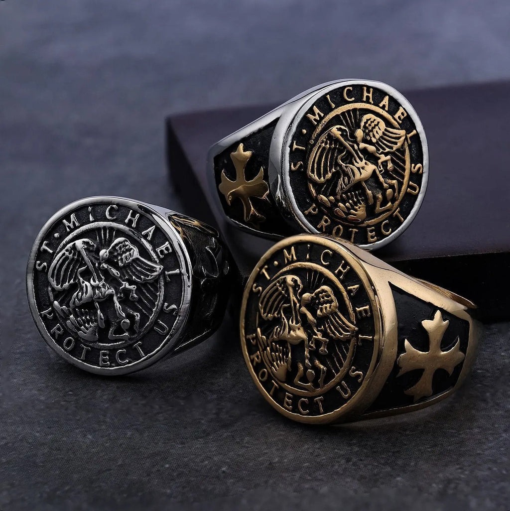 Guardian Angel Saint Michael Ring