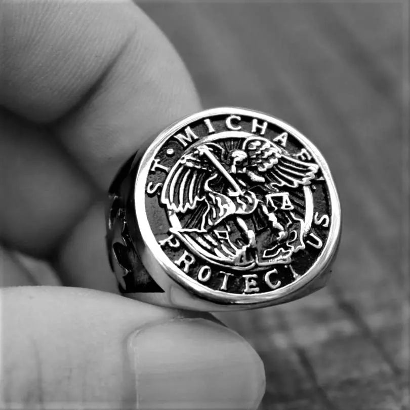 Guardian Angel Saint Michael Ring