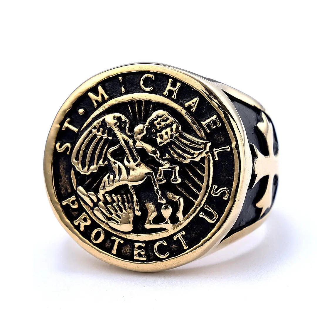 Guardian Angel Saint Michael Ring