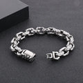 Hammered Biker Stainless Steel Bracelet