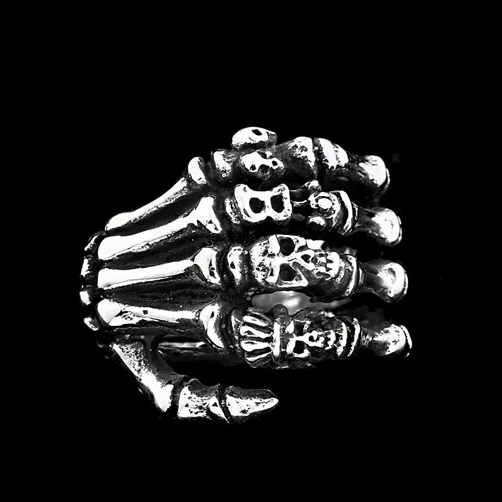 Hand Bone Stainless Steel Skull Ring