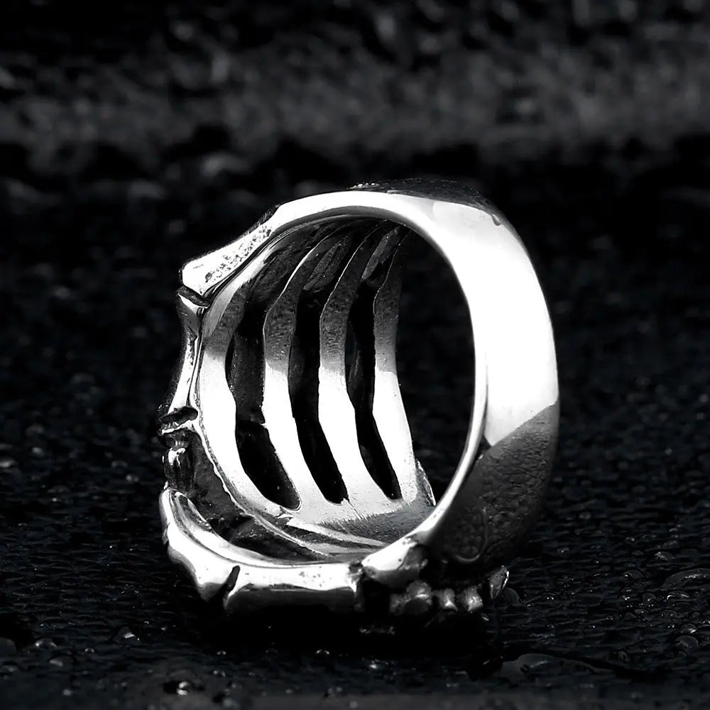 Hand Bone Stainless Steel Skull Ring