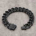Heavy Curb Link Blackened Stainless Steel Bracelet