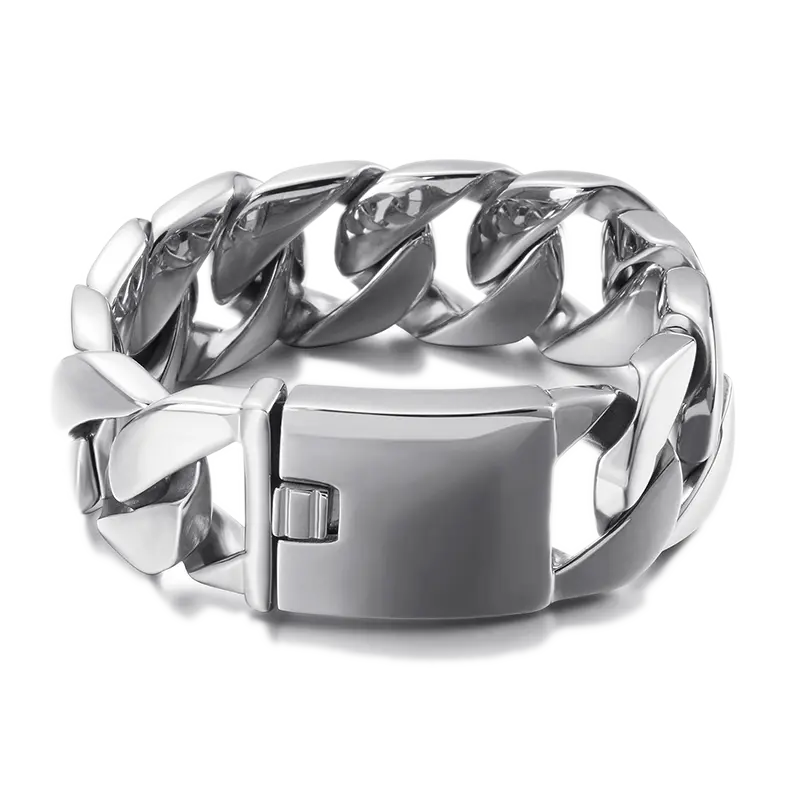 Heavy Curb Link Stainless Steel Bracelet