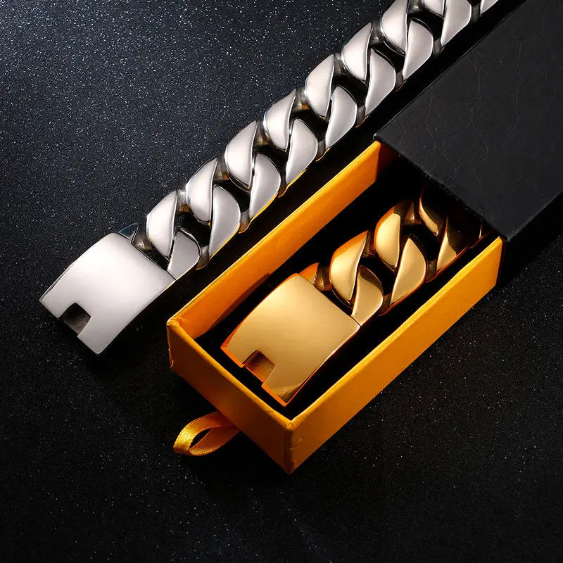 Heavy Curb Link Stainless Steel Bracelet