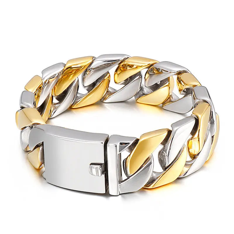 Heavy Metal Buckle Stainless Steel Bracelet