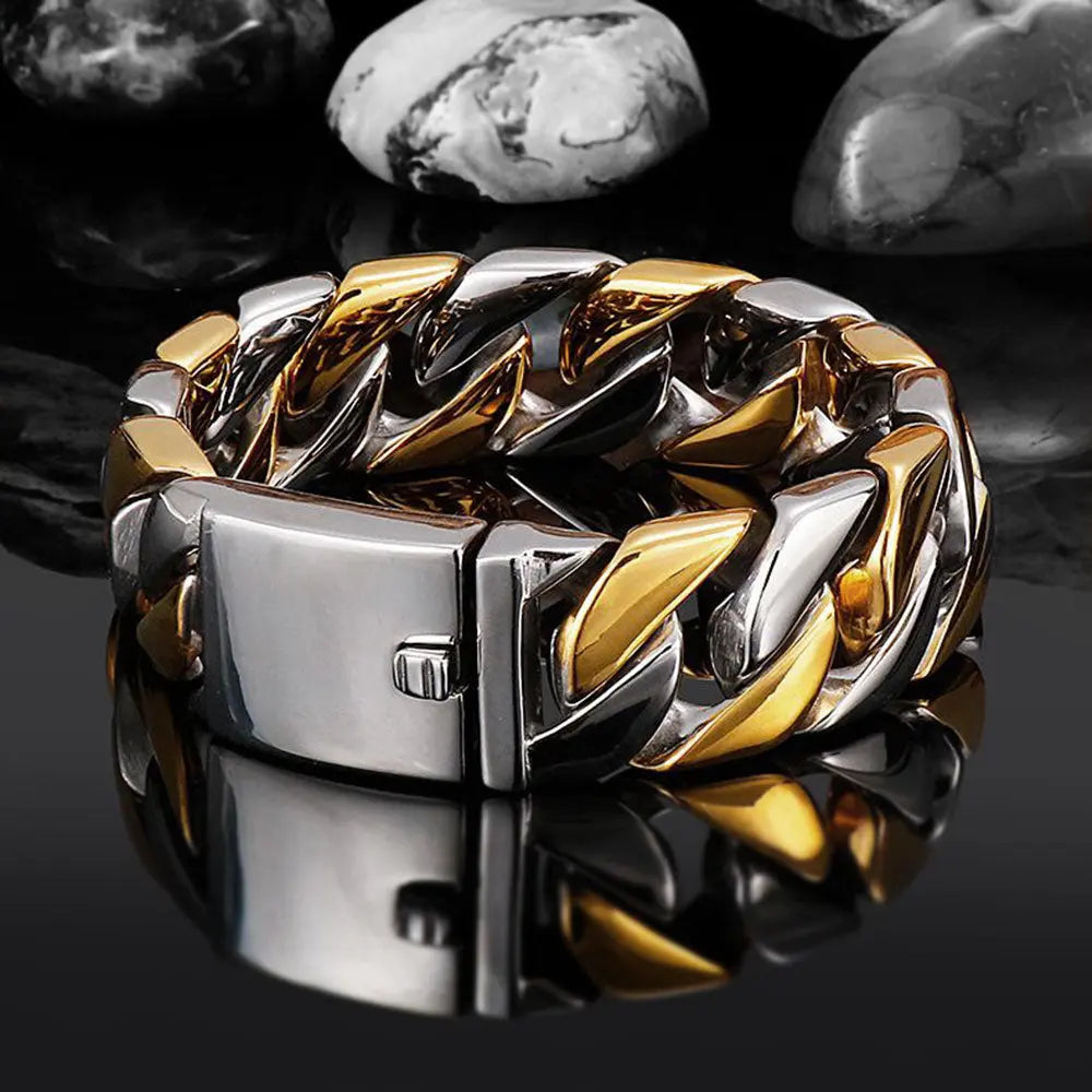 Heavy Metal Buckle Stainless Steel Bracelet