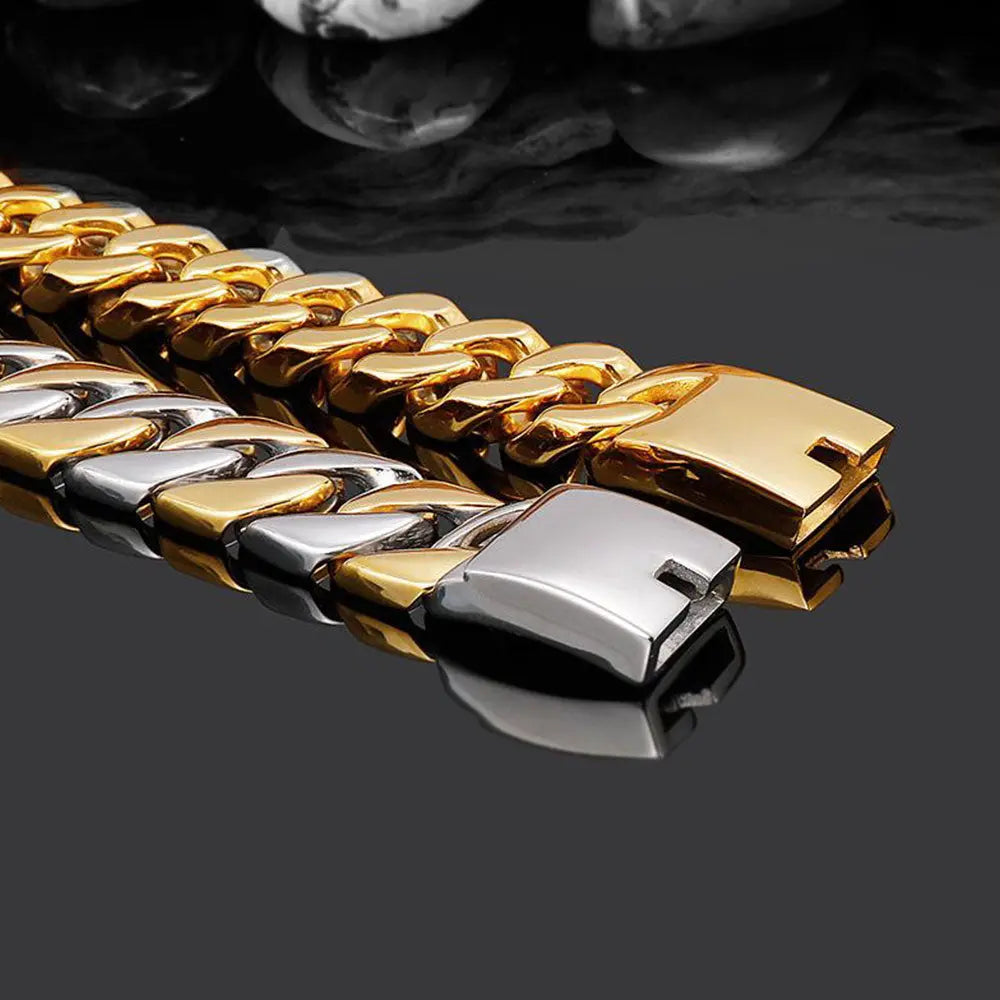 Heavy Metal Buckle Stainless Steel Bracelet